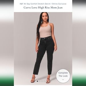 Abercrombie and Fitch curve love high rise mom jeans.